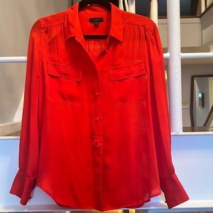 Red Silk Blouse from J Crew